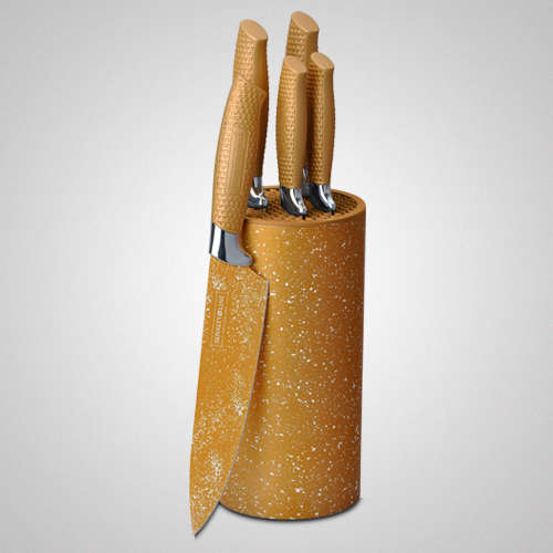 Royalty Line 5 Pcs Marble Coating Knife Set with Stand RL-5MSTR