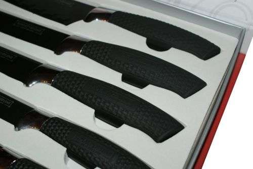 Royalty Line Steel Black Knife Set - 5 Piece Stainless  + FREE BONUS (PEELER)