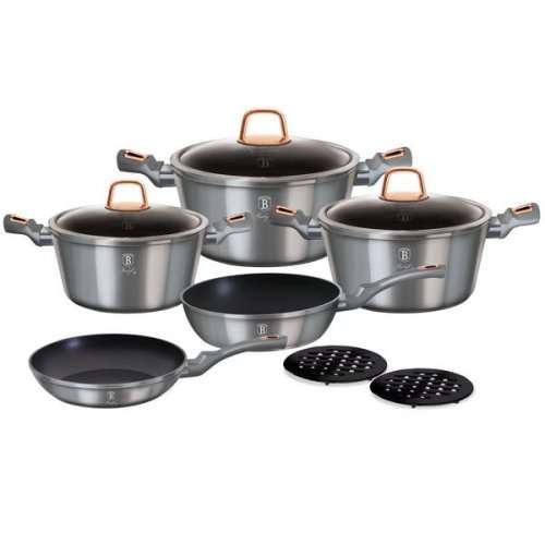 Berlinger Haus 10-Piece Marble Coating Cookware Set -BH-6020  MoonLight (READ THE DESCRIPTION)
