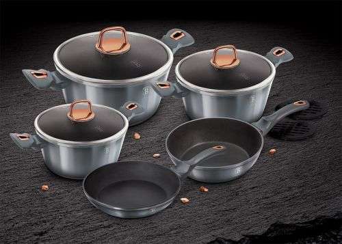 Berlinger Haus 10-Piece Marble Coating Cookware Set -BH-6020  MoonLight (READ THE DESCRIPTION)
