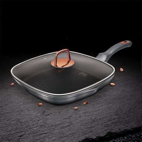 BerlingerHaus 28cm Marble Coating GrillPan with Lid BH-6005- Moonlight Edition(READ THE DESCRIPTION)