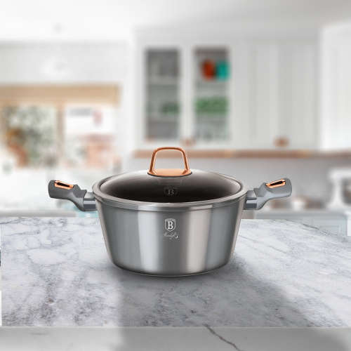 Berlinger Haus 24cm Marble Coating Casserole with Lid - Moonlight , BH-6012 (READ THE DESCRIPTION)