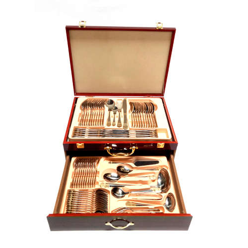 72 Piece Cutlery Set In Wooden Box (READ THE DESCRIPTION)