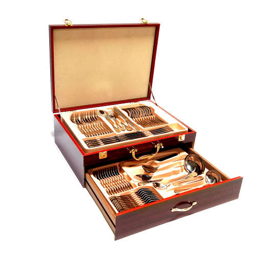 72 Piece Cutlery Set In Wooden Box (READ THE DESCRIPTION)