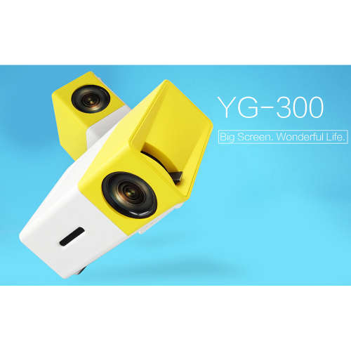 Portable HD LED Projector Laptop USB/SD/AV/HDMI - Black & Yellow