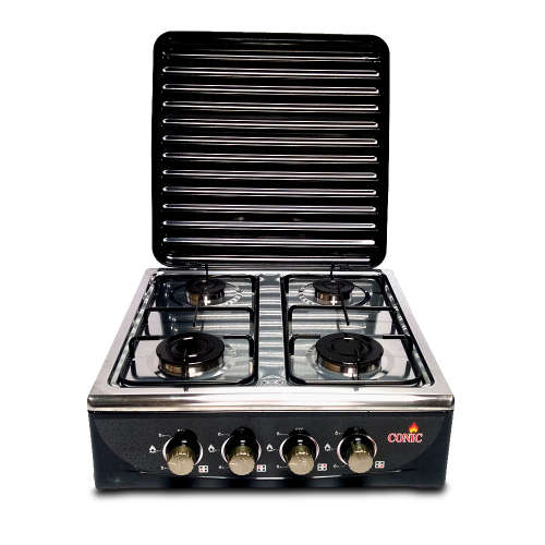 Conic 4 Burner Gas Stove - Black (READ THE DESCRIPTION)