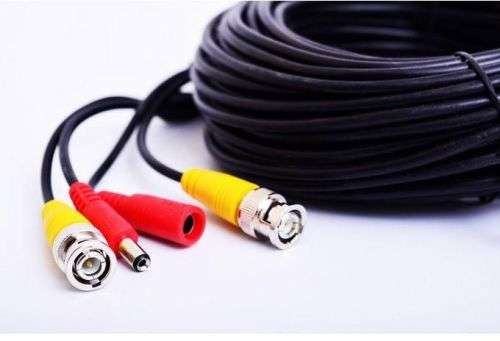 20m Power & Video Camera Cable - Black