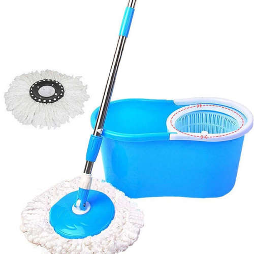 Magic Easy Mop with 2 Micro-fibre Mop Heads - LIGHT BLUE (READ THE DESCRIPTION)