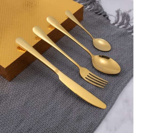 24 Piece Cutlery Set & Storage Case - Polished Gold Finish