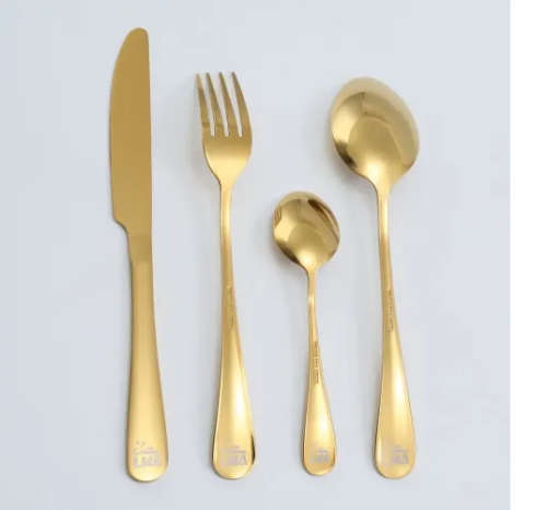 24 Piece Cutlery Set & Storage Case - Polished Gold Finish