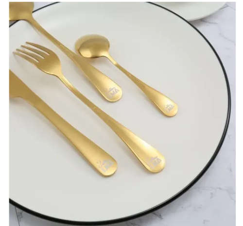 24 Piece Cutlery Set & Storage Case - Polished Gold Finish