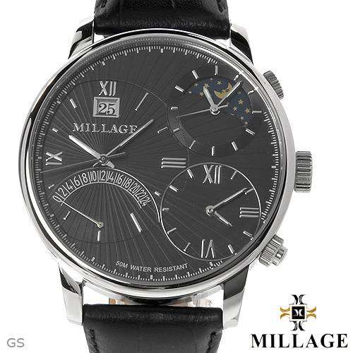 *** Brand New **** MILLAGE  BLACK COLOUR Leather Men's Watch ** CERTIFICATE OF AUTHENTICITY****