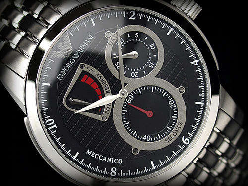 Emporio Armani AR4605 - Mens MECCANICO Stainless Steel Designer Watch