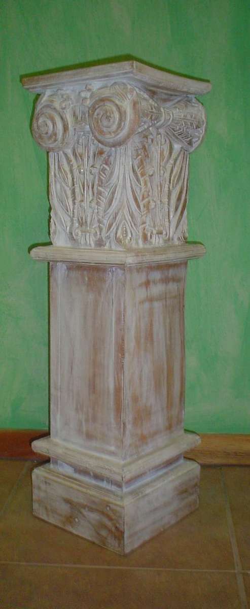 Imported Handcarved Wooden Pedestal - NEW!