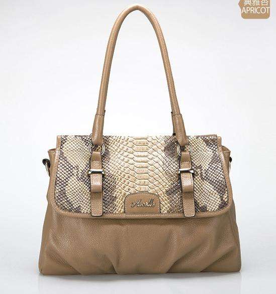 hangbags .2012 new arrived Kraft python grain and bag;geninue leather handbag