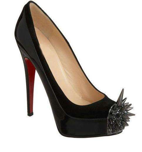 free shipping lady's shoes , genuine leather shoes ,Christian Louboutin  rivets high heel shoes