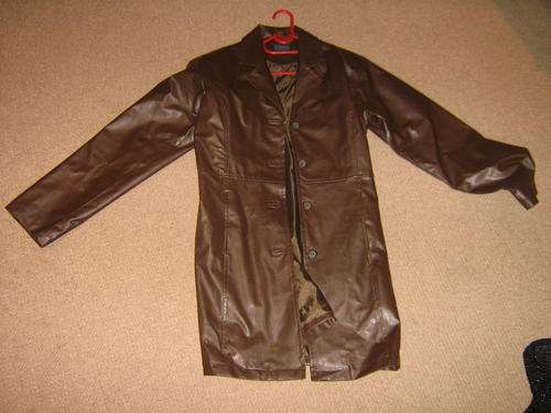 Brown Long Leather look-a-like Jacket
