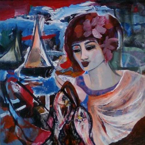 FISH SALE @ ARNISTON - AN ORIGINAL PAINTING BY OVERBERG ARTIST CELESTE FOURIE-WIID