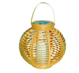 Organic Soul - Oval Rattan Solar Lantern - Natural
