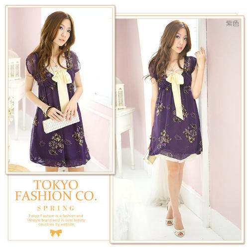 Printed Chiffon-big size,Violet