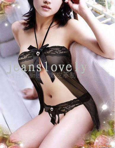 Stunning sexy sheer net baby doll with hearts and bows