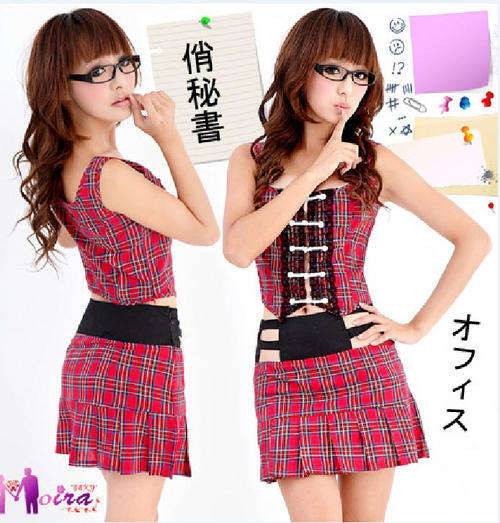 Sexy Stunning Secretary outfit with lace up top & mini dress