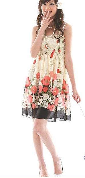 Welcome new year 2009, big sales-Chiffon-dress, Red