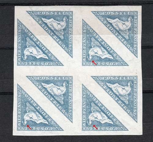 South Africa Union 1926 4d Triangular - Missing eyebrow variety
