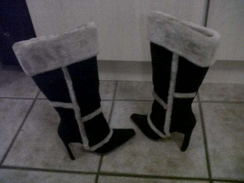 Soviet Dark Blue Denim Boots Size 6