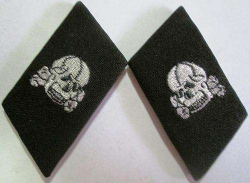 Reproduction German black skull tabs - FREE POSTAGE IN S.A.