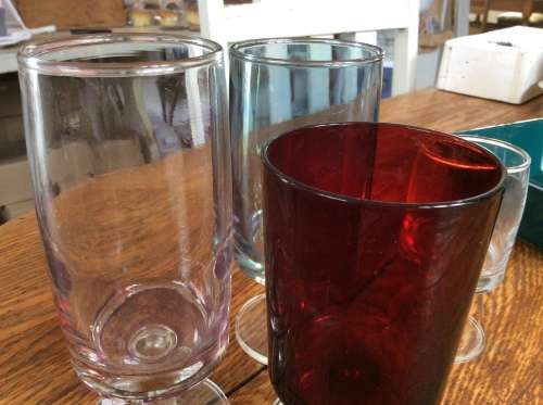 Set of 4 Vintage Coloured Glasses