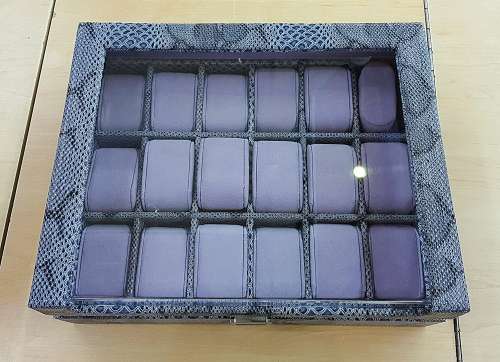WATCH BOX / DISPLAY / CASE / STORAGE / ORGANISER *18 SLOT/ BLOCK/ DIVISION* BARGAIN