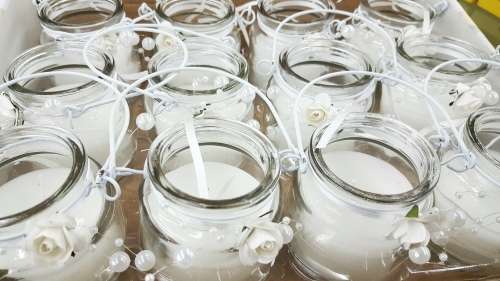 WEDDING GLASS CANDLES 12 CUP CANDLE BOX