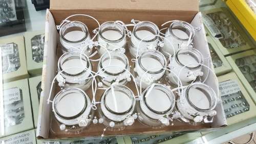 WEDDING GLASS CANDLES 12 CUP CANDLE BOX