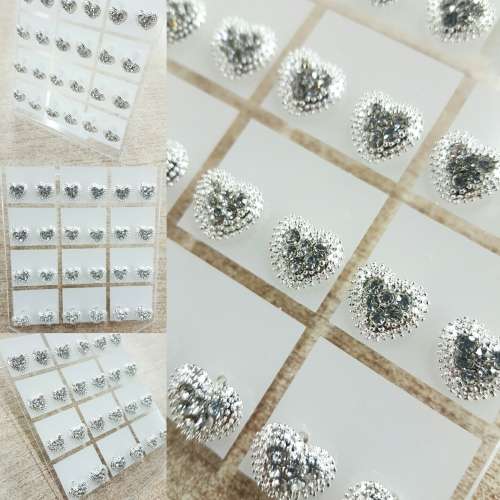 STUD EARRINGS-SPARKLING ZIRCON DIAMONDS*12 PAIRS*/15 DESIGNS TO CHOOSE FROM