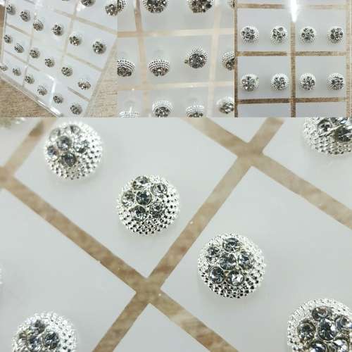 STUD EARRINGS-SPARKLING ZIRCON DIAMONDS*12 PAIRS*/15 DESIGNS TO CHOOSE FROM
