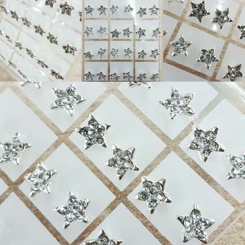 STUD EARRINGS-SPARKLING ZIRCON DIAMONDS*12 PAIRS*/15 DESIGNS TO CHOOSE FROM