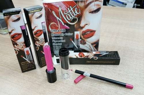 KISS BEAUTY MAKEUP- ULTRA HD MATTE LIQUID LIPSTICK PLUS LIP LINER 2 IN 1/ 12PC BOX *WHOLESALE*