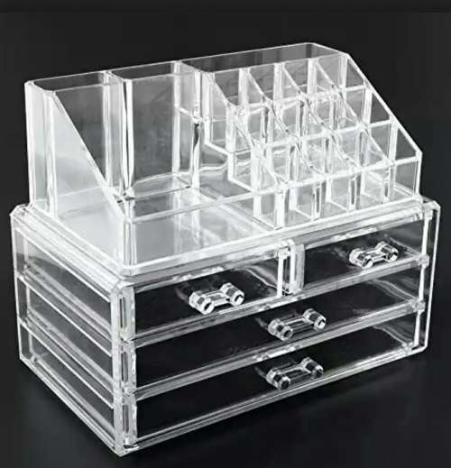 COSMETIC ORGANIZER/ 4 DRAWERS/ WITH ROUND MIRROR/ CHRISTMAS GIFT
