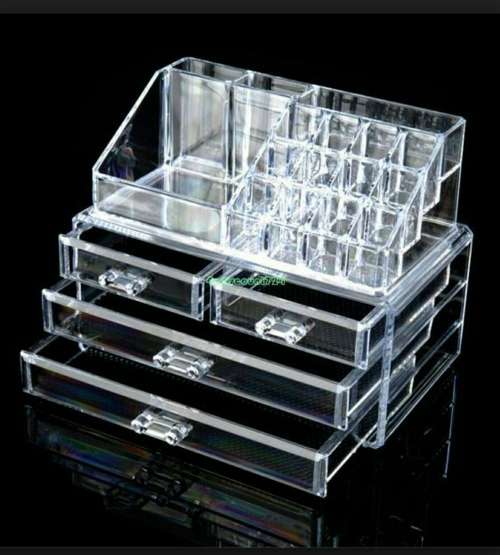 COSMETIC ORGANIZER/ 4 DRAWERS/ WITH ROUND MIRROR/ CHRISTMAS GIFT