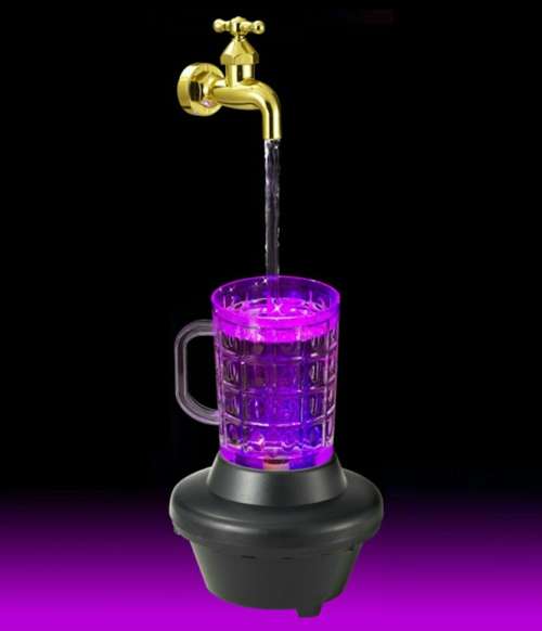LED MAGIC FAUCET MUG COLORFUL WATER FLOATING FOUNTAIN