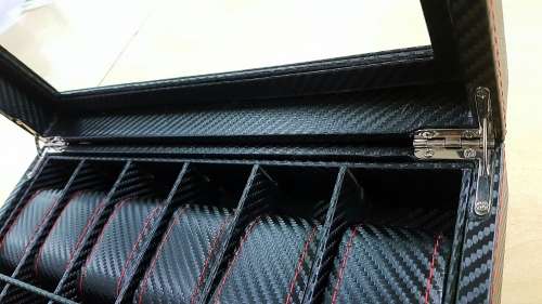 BLACK CARBON 12 SLOT WATCH BOX