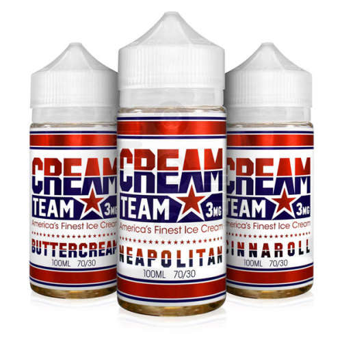 CREAM TEAM - BUTTERCREAM 3MG 100ML / AMERICA'S FINEST ICE CREAM / VAPE JUICE / E - LIQUIDS