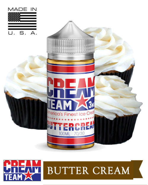 CREAM TEAM - BUTTERCREAM 3MG 100ML / AMERICA'S FINEST ICE CREAM / VAPE JUICE / E - LIQUIDS