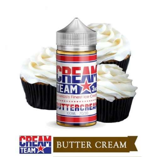 CREAM TEAM - BUTTERCREAM 3MG 100ML / AMERICA'S FINEST ICE CREAM / VAPE JUICE / E - LIQUIDS