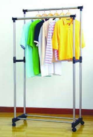 Double Pole Clothes Rack