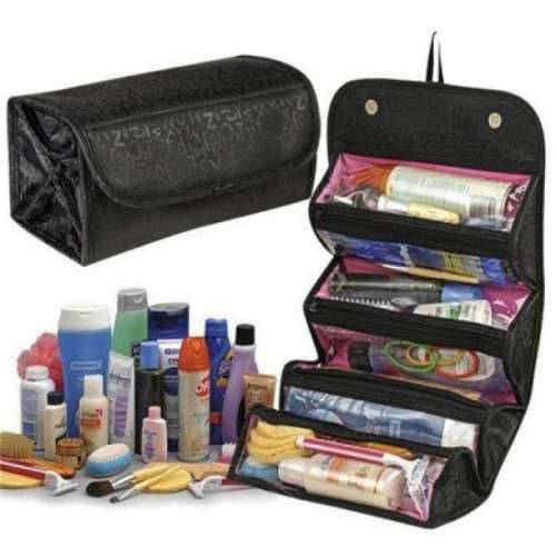 4 COMPARTMENT "ROLL N' GO" COSMETIC/TOILETRY/JEWELRY BAG