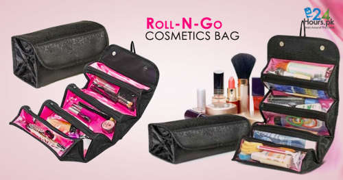 4 COMPARTMENT "ROLL N' GO" COSMETIC/TOILETRY/JEWELRY BAG