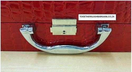 WATCH BOX / DISPLAY / CASE / STORAGE *12 SLOT/ BLOCK/ DIVISION* BARGAIN RED