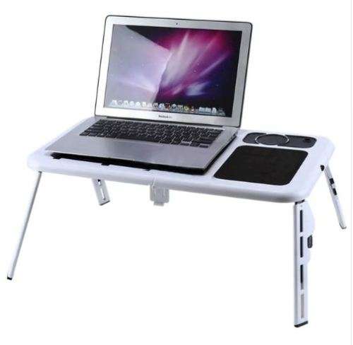 Laptop Desk Foldable Table e-Table Bed USB Cooling Fans Stand TV Tray
